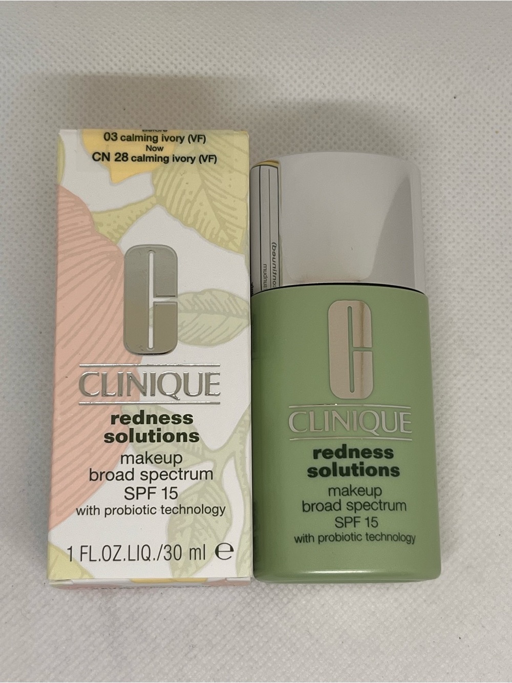New CLINIQUE CN 28 Calming ivory(VF) Redness Solutions Makeup SPF 15